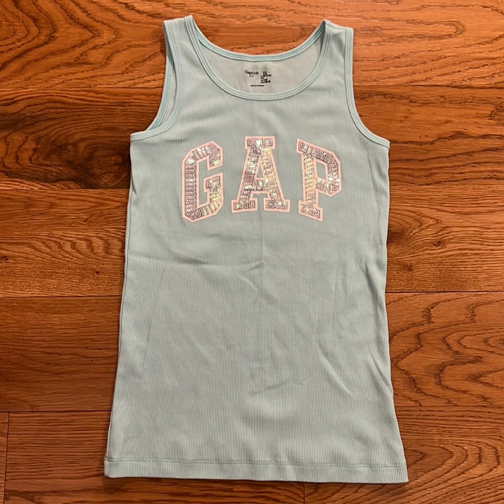 Gap Kids Sequined Ribbed Tank, girls L